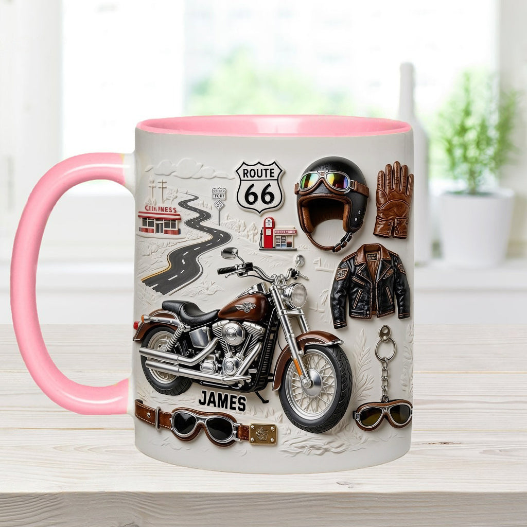 Motorcycle - Personalized Biker Accent Mug & Coaster