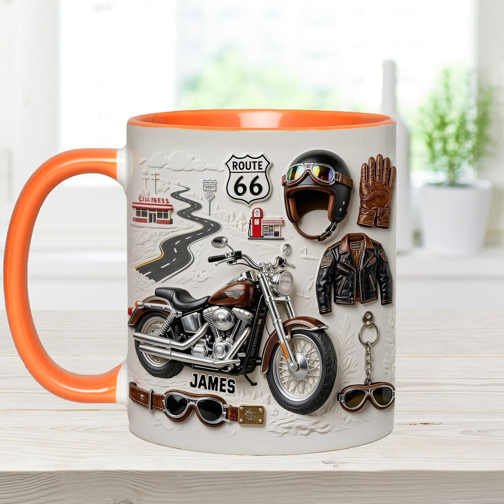 Motorcycle - Personalized Biker Accent Mug & Coaster