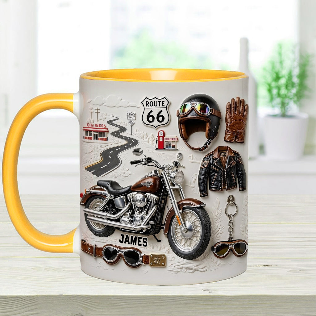 Motorcycle - Personalized Biker Accent Mug & Coaster