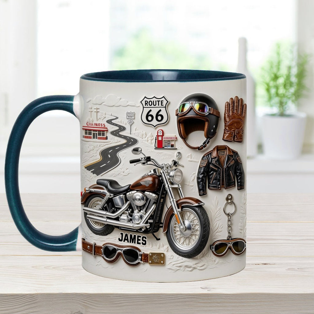 Motorcycle - Personalized Biker Accent Mug & Coaster