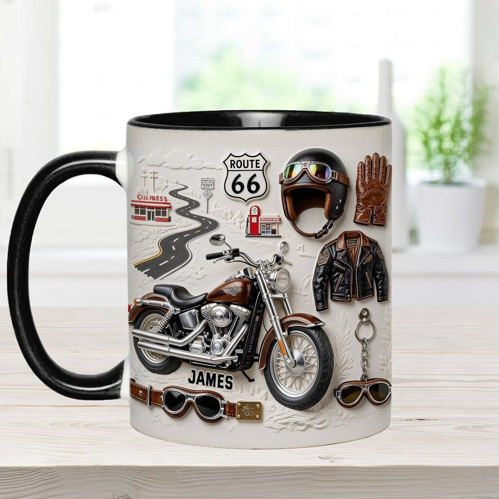 Motorcycle - Personalized Biker Accent Mug & Coaster