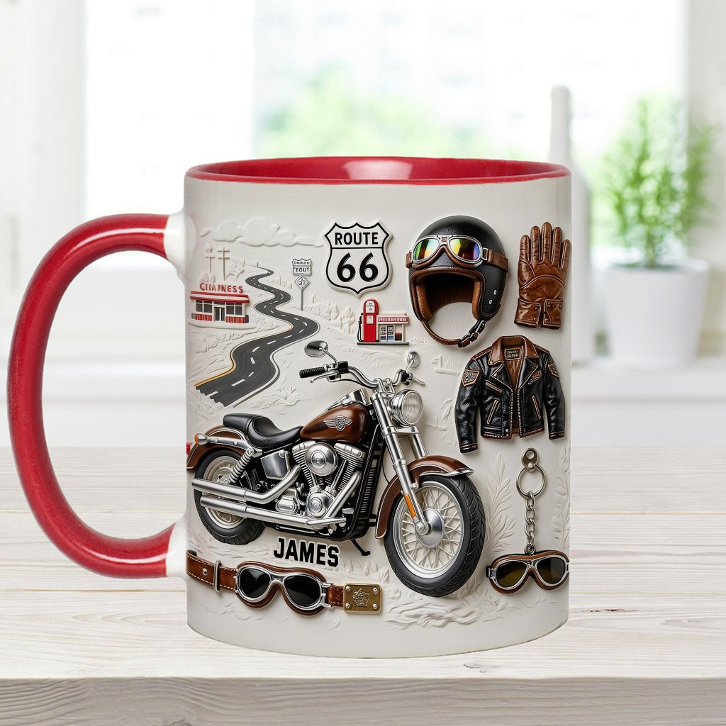 Motorcycle - Personalized Biker Accent Mug & Coaster