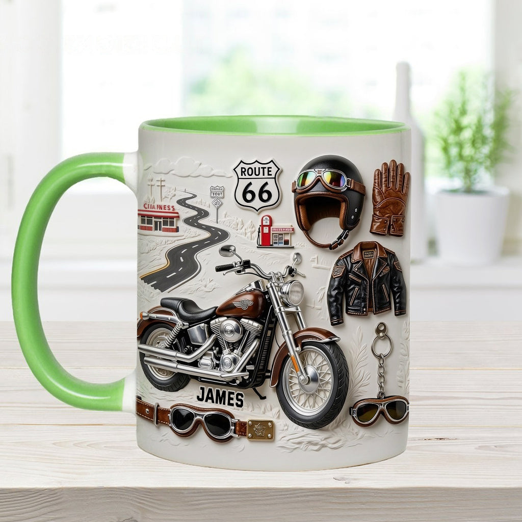 Motorcycle - Personalized Biker Accent Mug & Coaster