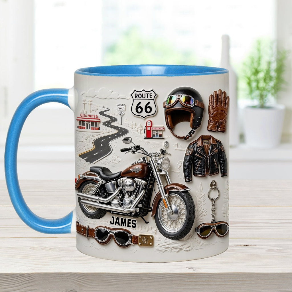 Motorcycle - Personalized Biker Accent Mug & Coaster