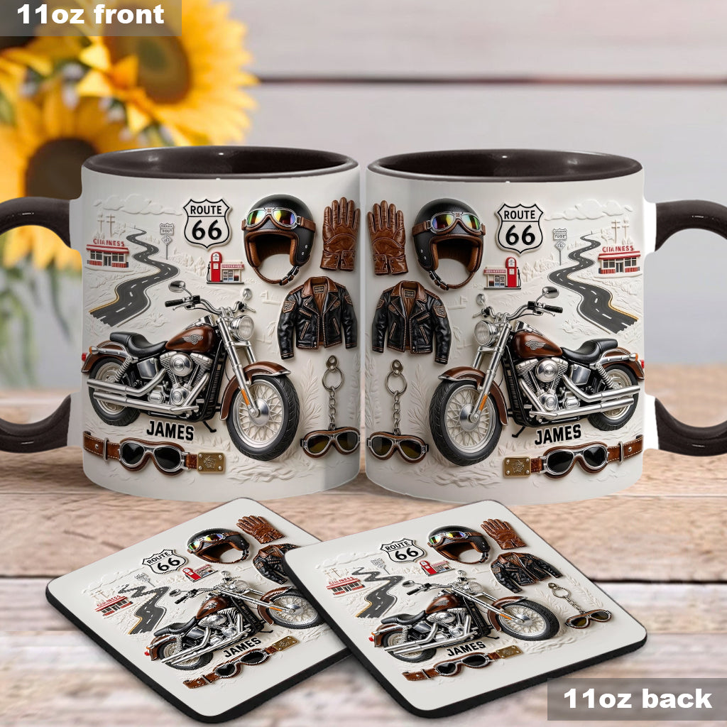 Motorcycle - Personalized Biker Accent Mug & Coaster