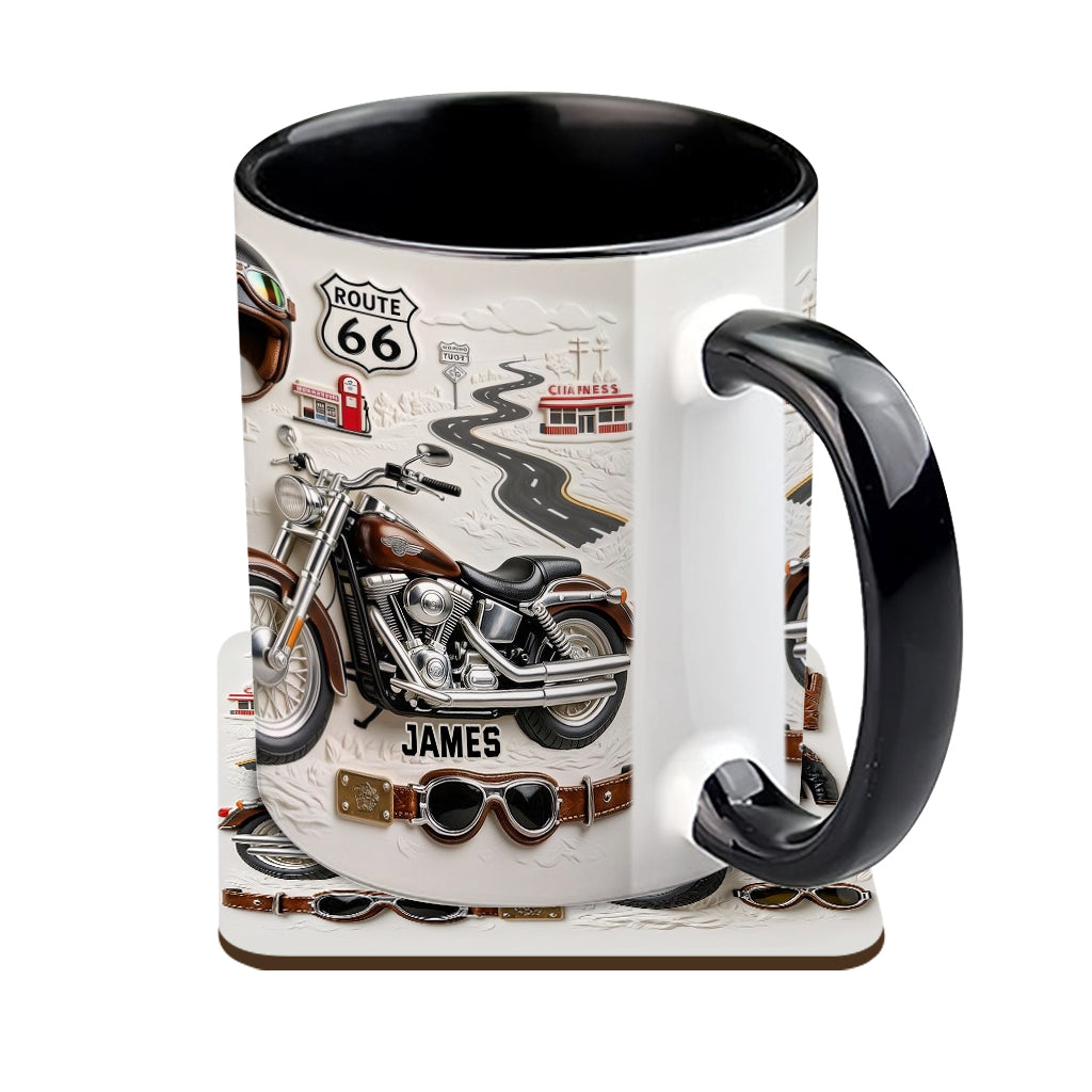 Motorcycle - Personalized Biker Accent Mug & Coaster