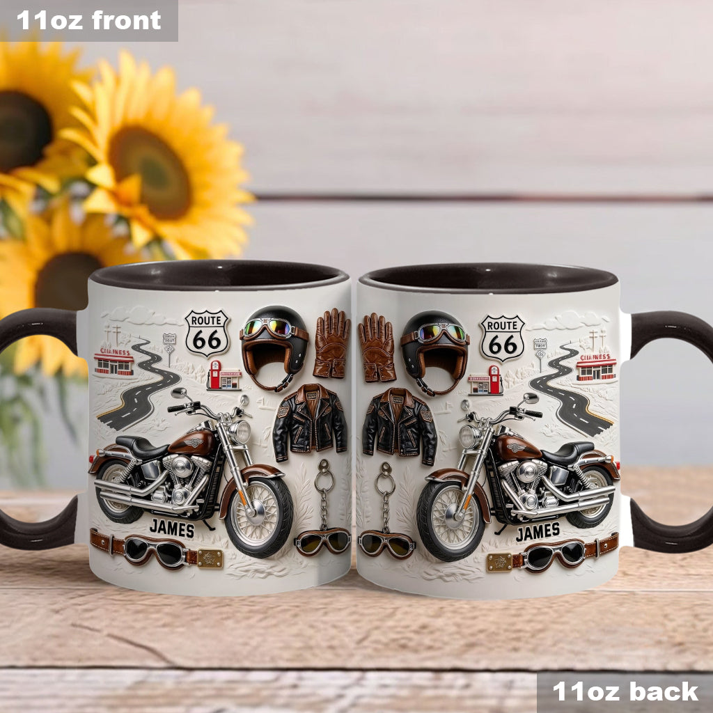 Motorcycle - Personalized Biker Accent Mug & Coaster