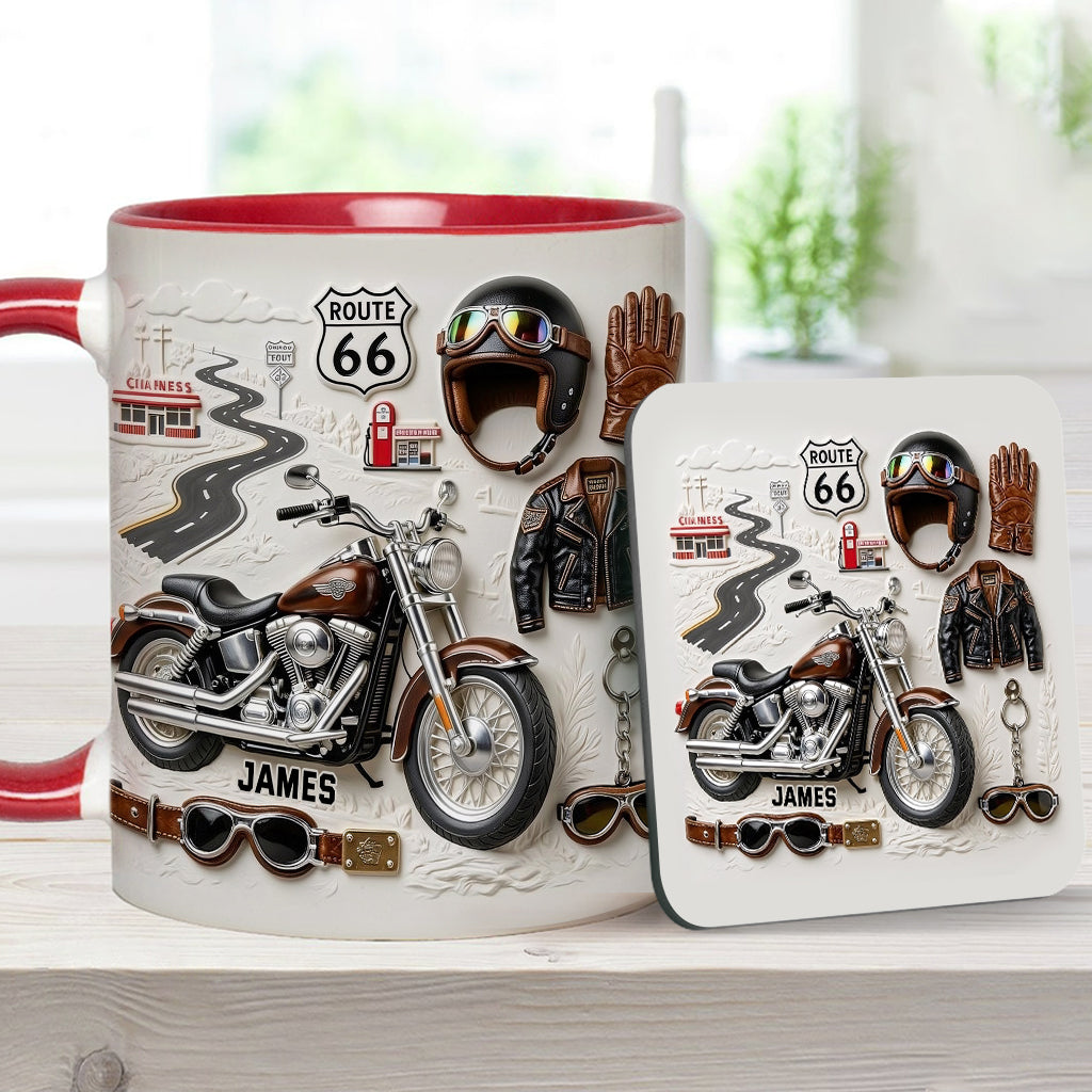 Motorcycle - Personalized Biker Accent Mug & Coaster