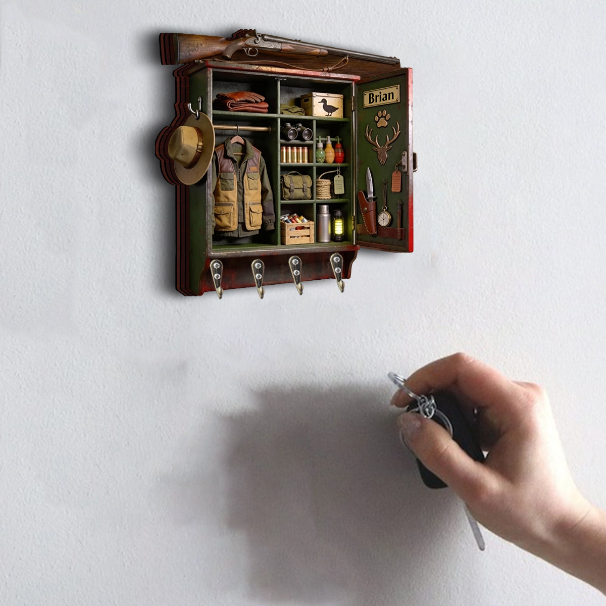 Born To Hunt - Personalized Hunting Custom Shaped Hanging Rack