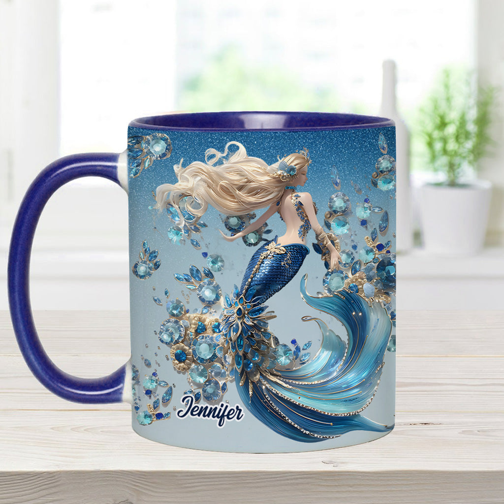 Beautiful Mermaid - Personalized Mermaid Accent Mug