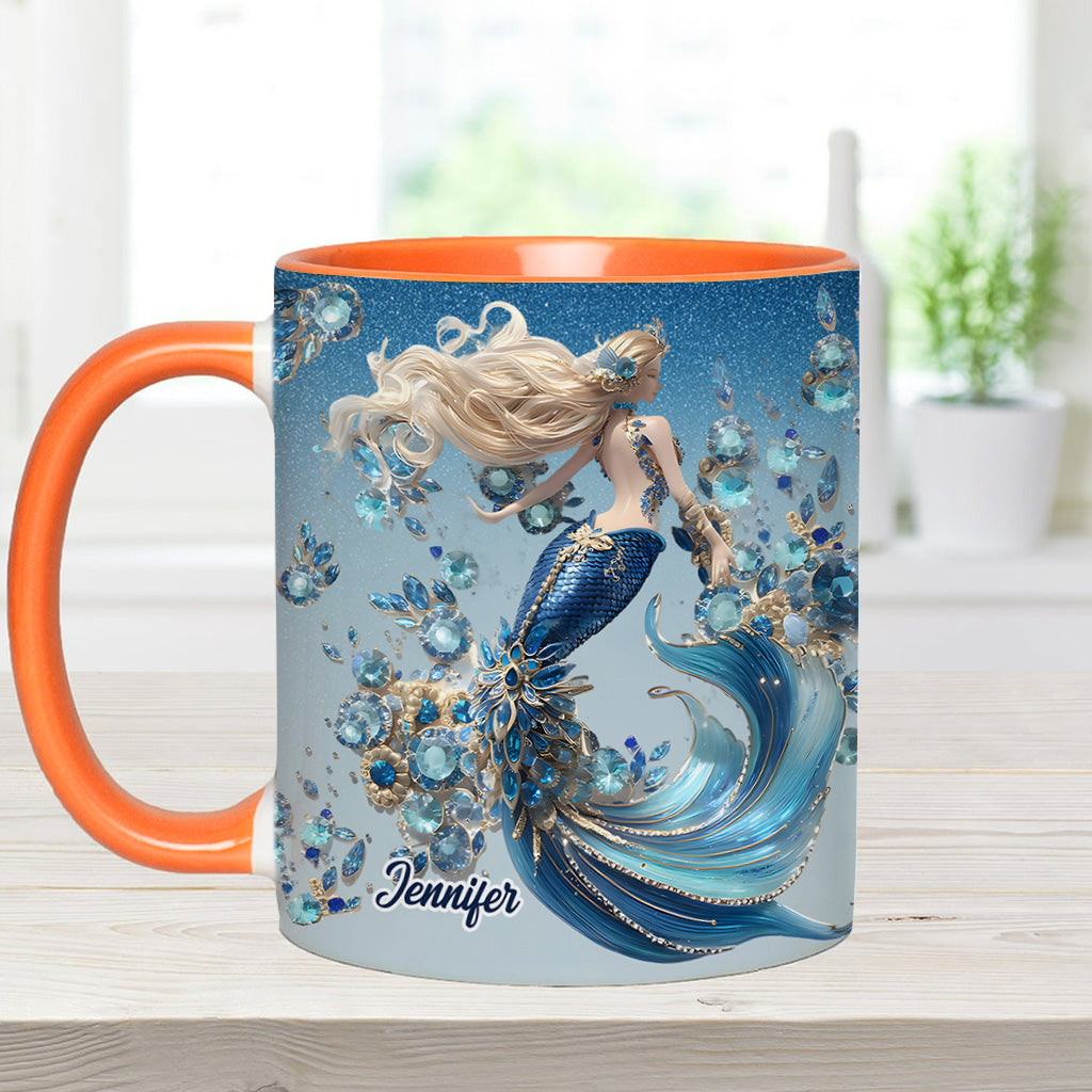 Beautiful Mermaid - Personalized Mermaid Accent Mug