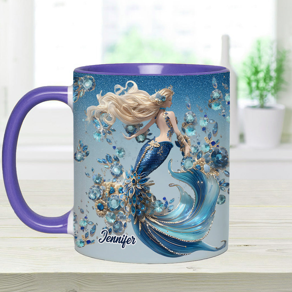 Beautiful Mermaid - Personalized Mermaid Accent Mug