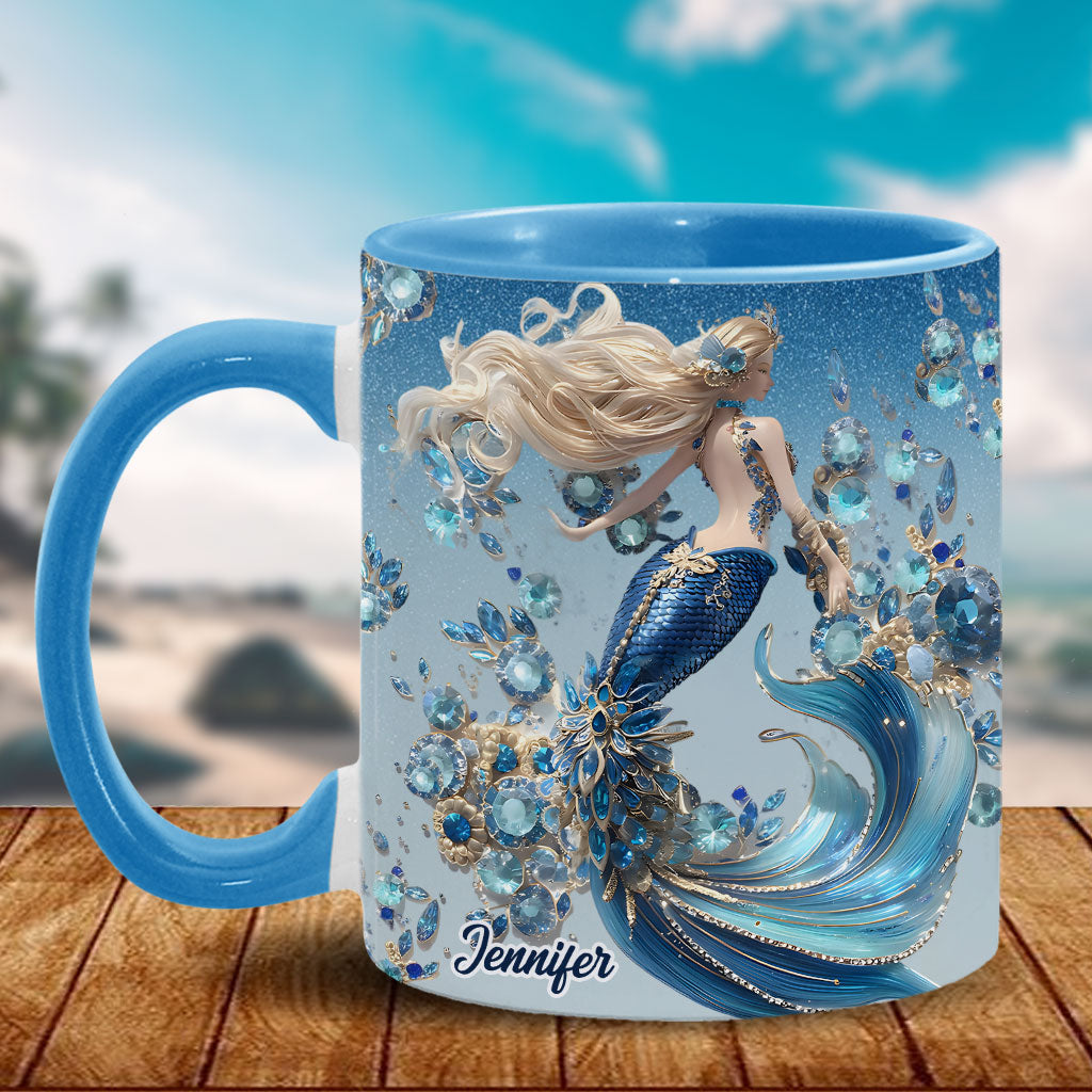 Beautiful Mermaid - Personalized Mermaid Accent Mug