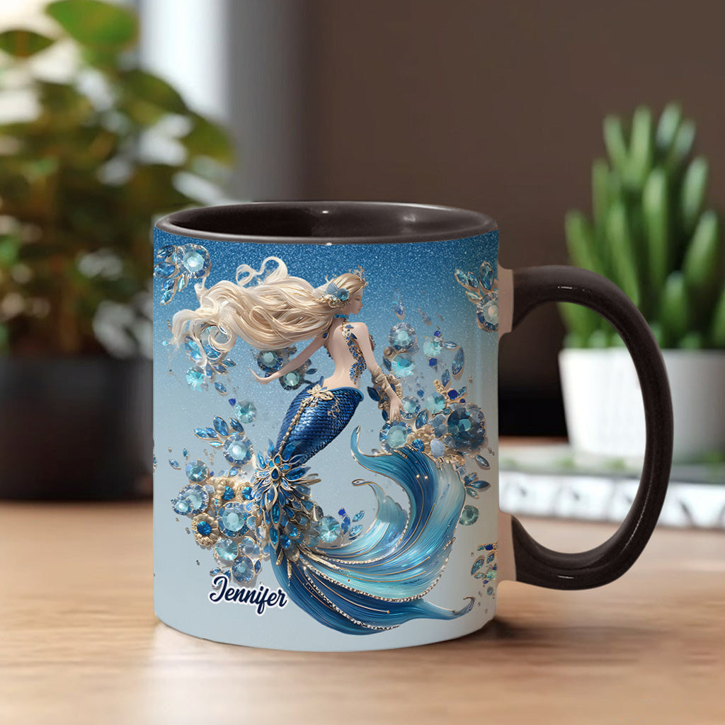 Beautiful Mermaid - Personalized Mermaid Accent Mug