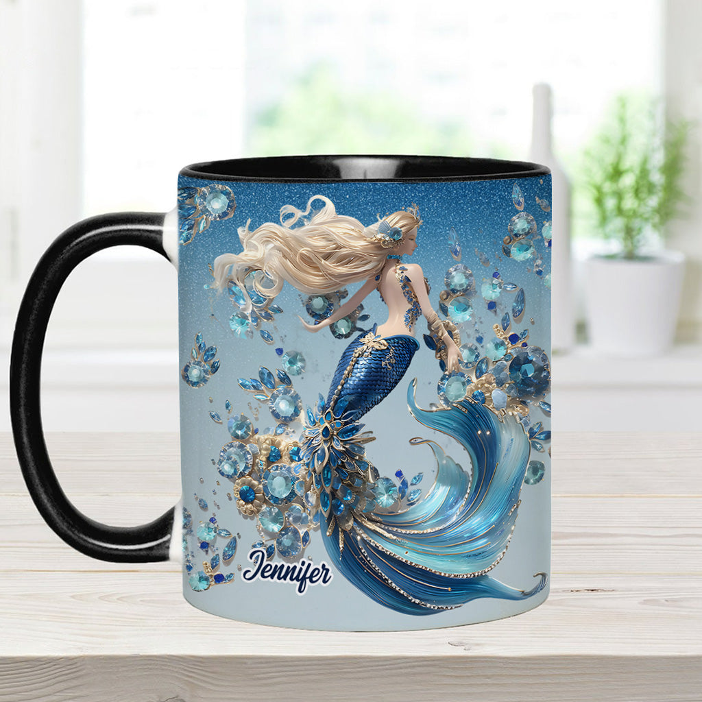 Beautiful Mermaid - Personalized Mermaid Accent Mug