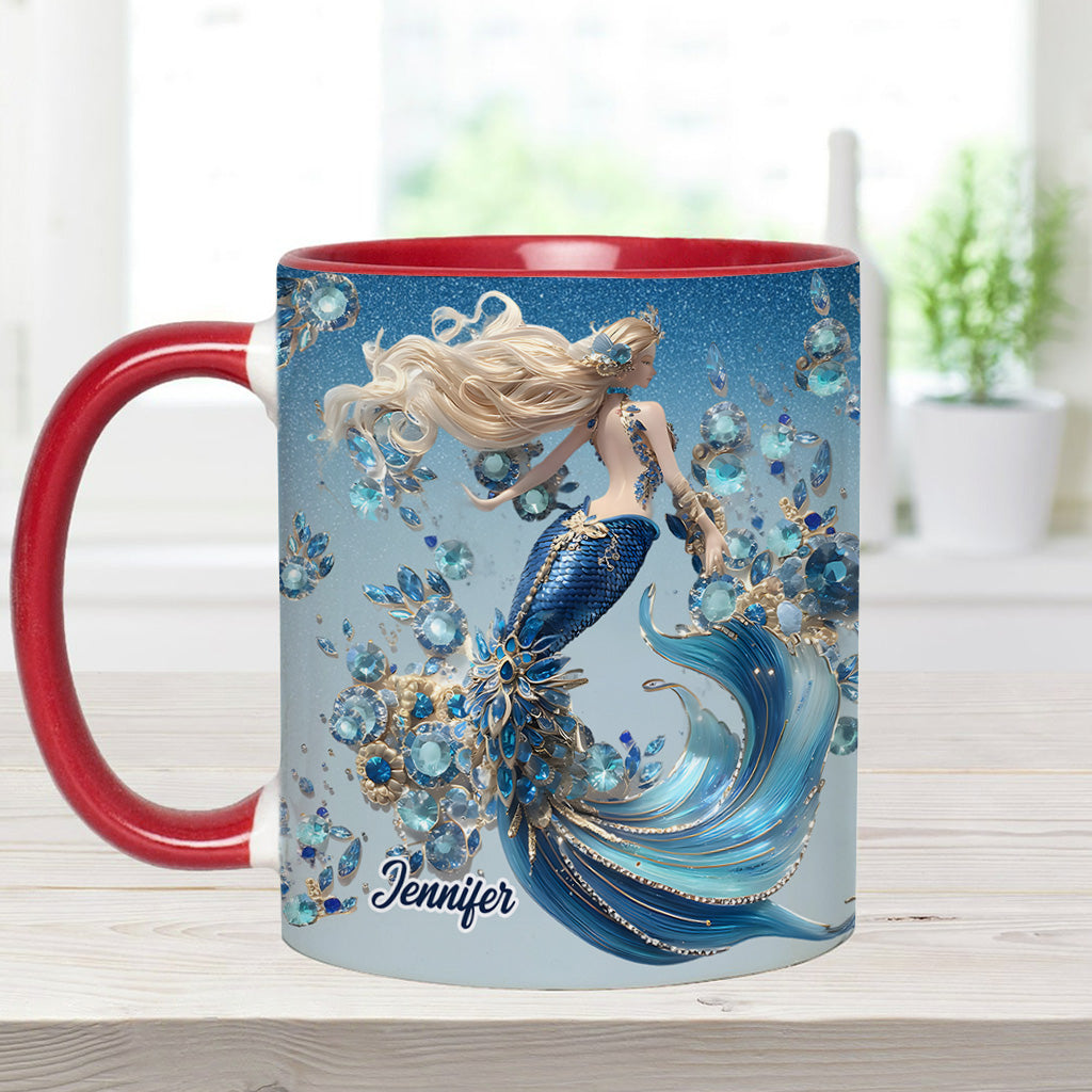 Beautiful Mermaid - Personalized Mermaid Accent Mug