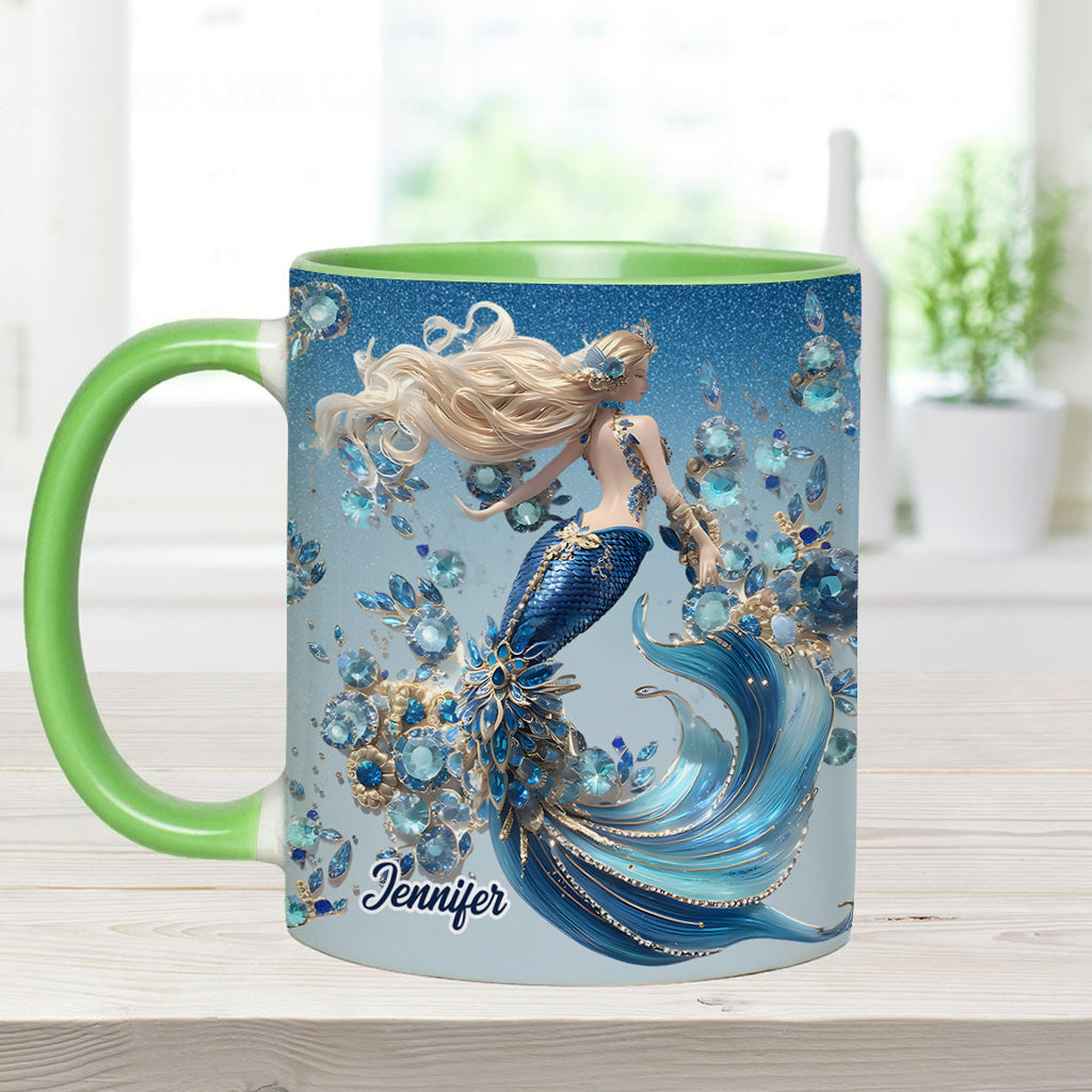 Beautiful Mermaid - Personalized Mermaid Accent Mug