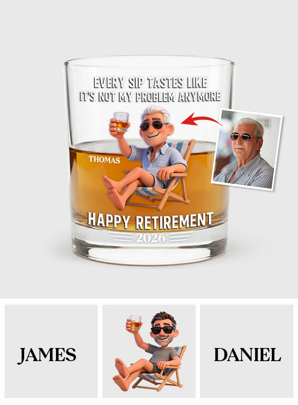 Happy Retirement Gift - Personalized Retired Whiskey Glass