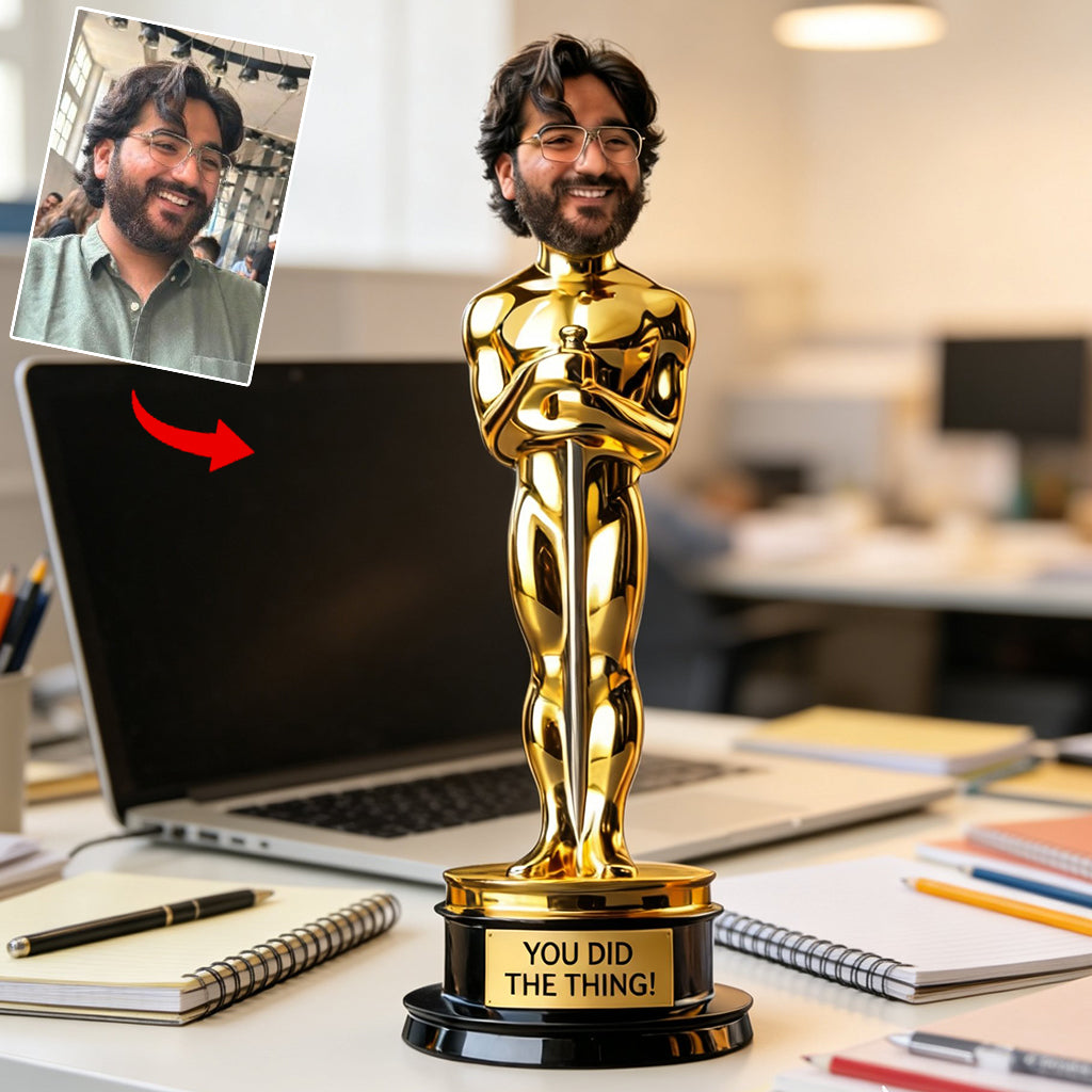 Funny Golden Trophy Award - Personalized Colleague Custom Shaped Acrylic Plaque