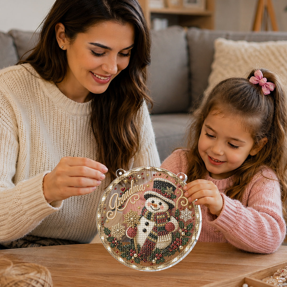 Grandma's Love - Personalized Grandma Diamond Painting Ornament Kit