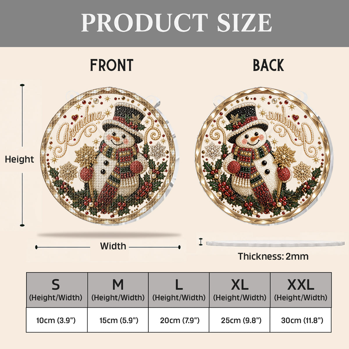 Grandma's Love - Personalized Grandma Diamond Painting Ornament Kit