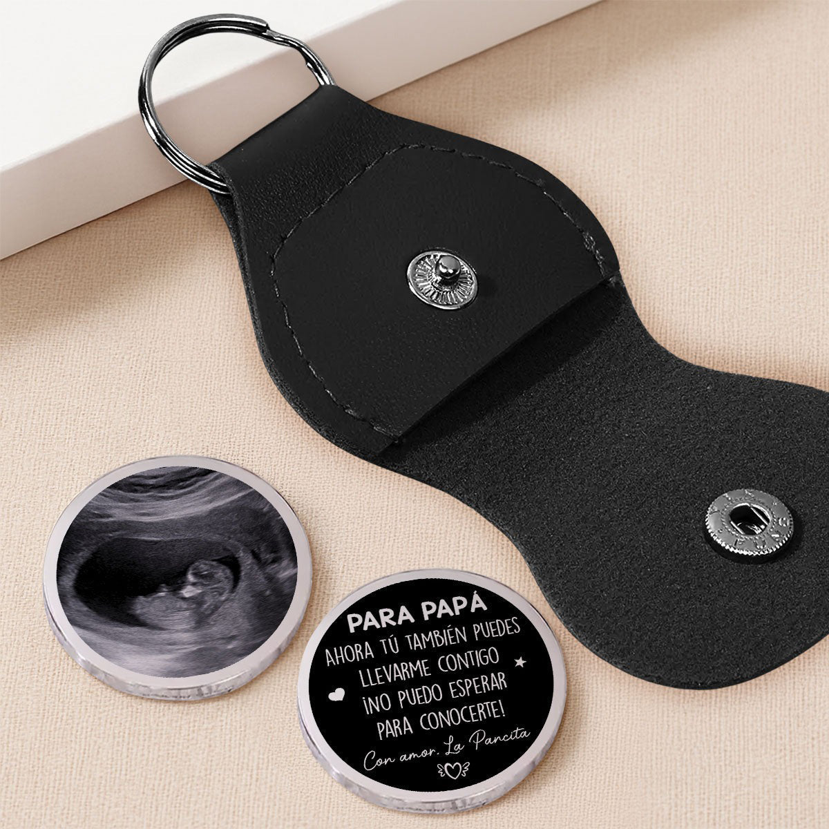 Couple Gift, Pocket Hug - Personalized Couple Pocket Coin Keychain