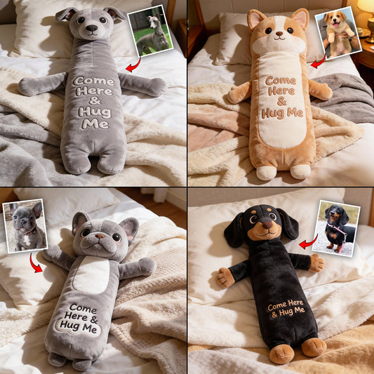 Pet Pillow Cuddle, Comfort Pillow - Personalized Dog Faux Fur Shaped Pillow