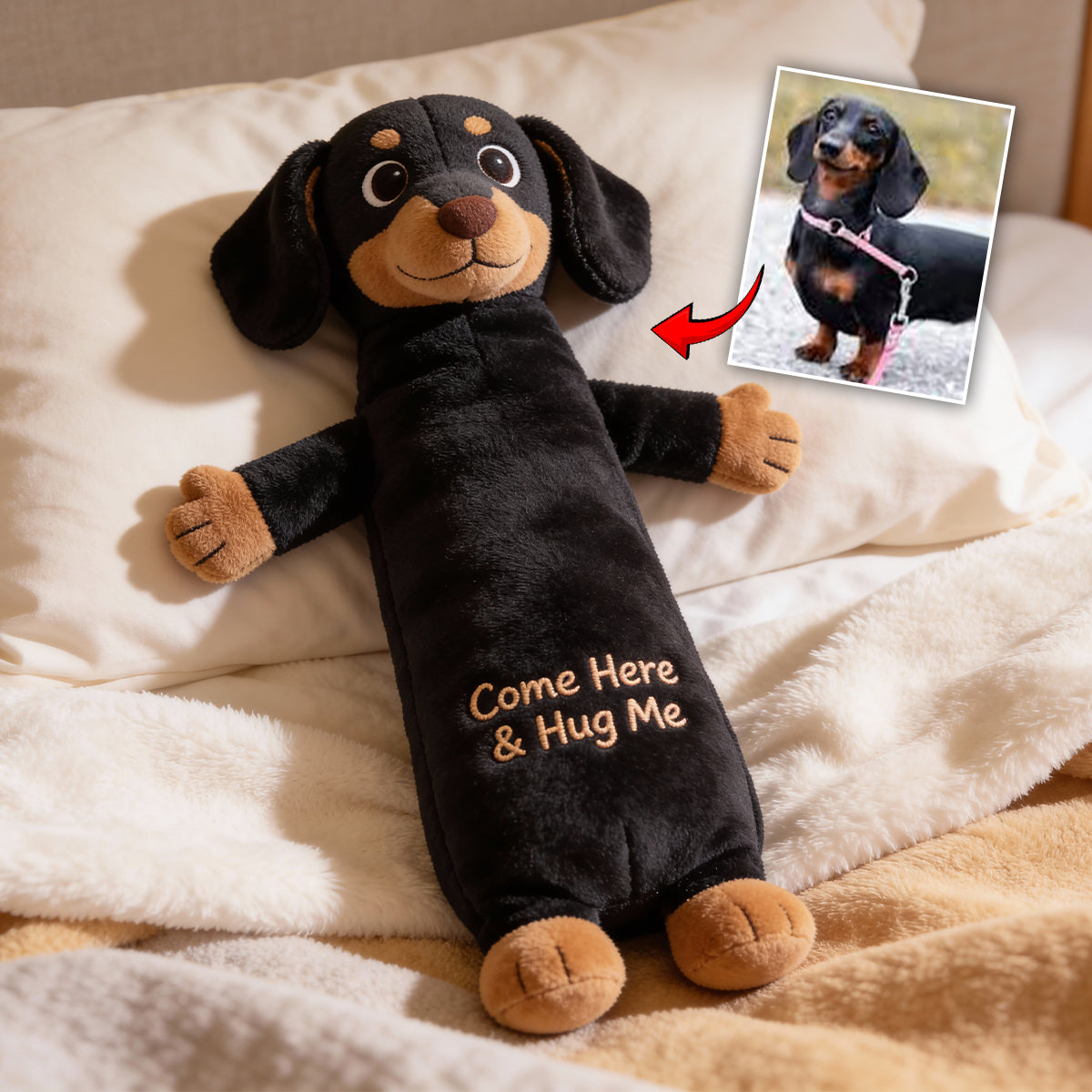 Pet Pillow Cuddle, Comfort Pillow - Personalized Dog Faux Fur Shaped Pillow