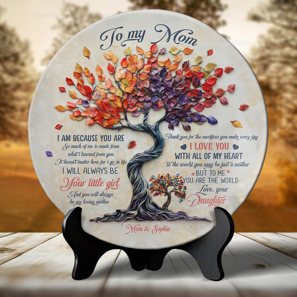 To My Mom - Personalized Mother Ceramic Round Plate