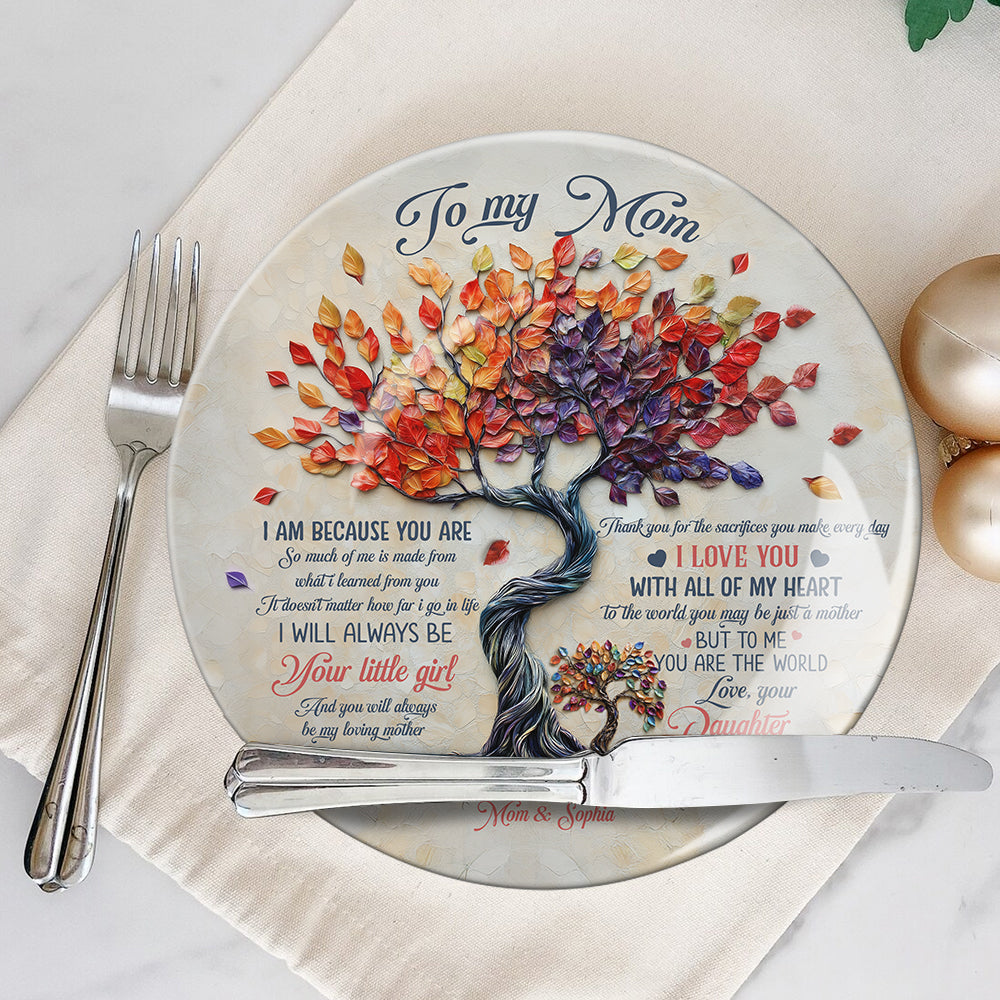 To My Mom - Personalized Mother Ceramic Round Plate