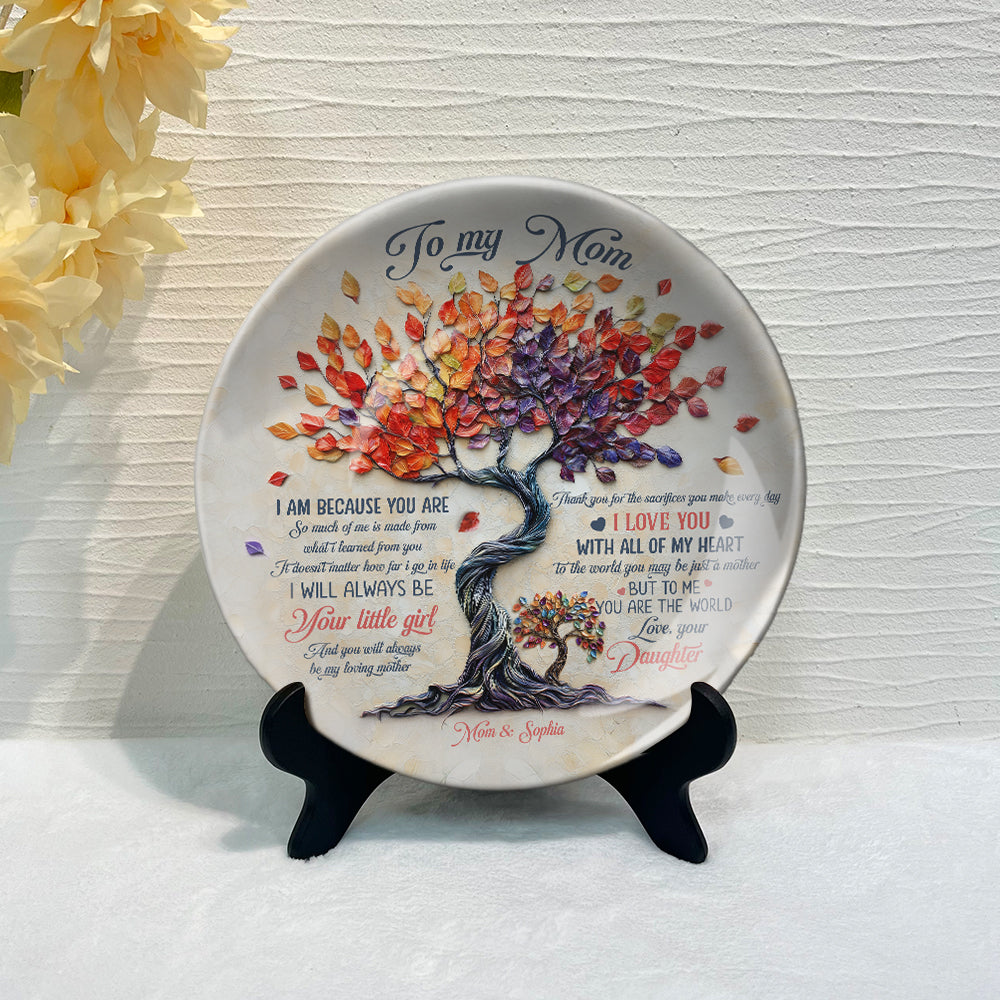 To My Mom - Personalized Mother Ceramic Round Plate