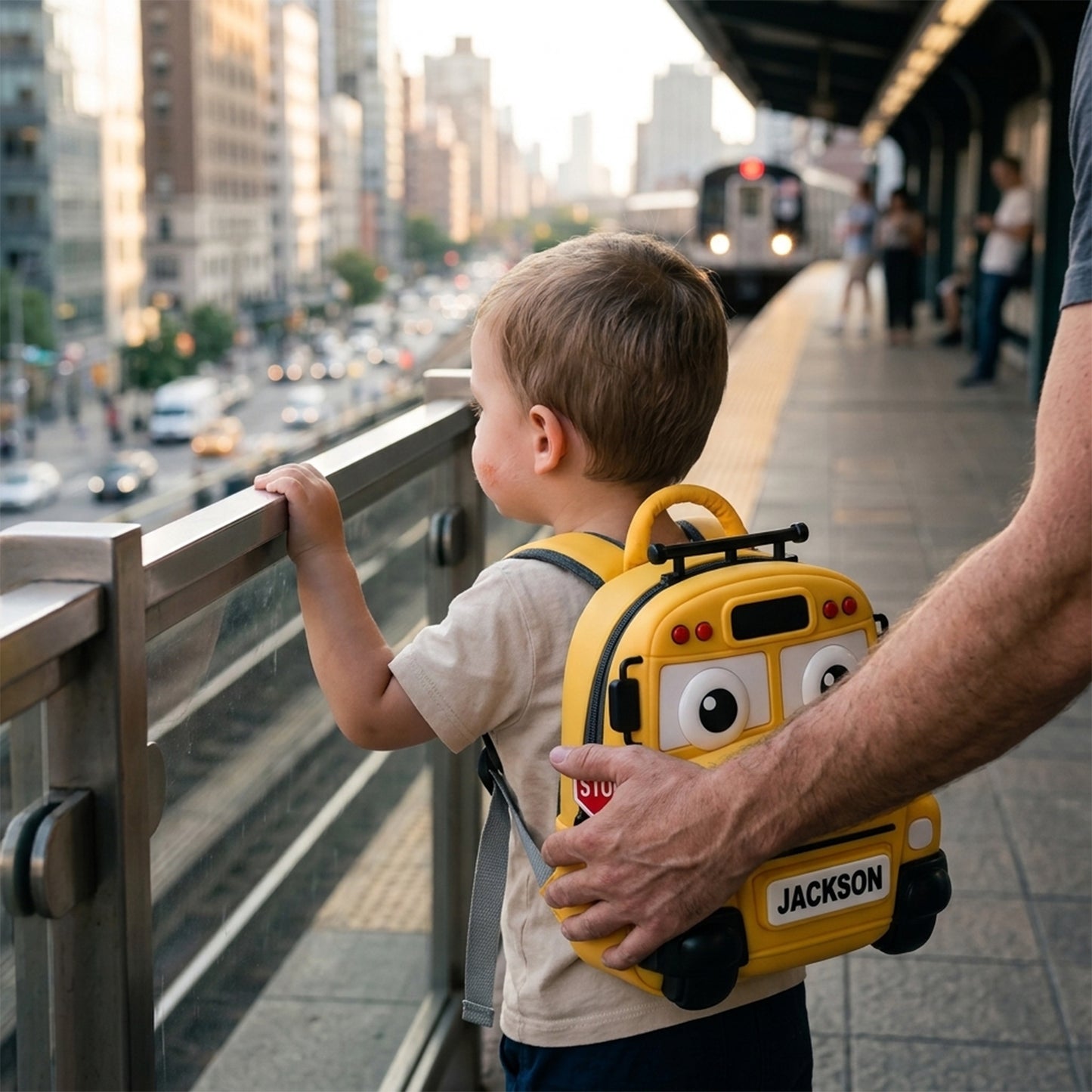 Cute Vehicle - Personalized Kid Changeable Leather Patch Backpack