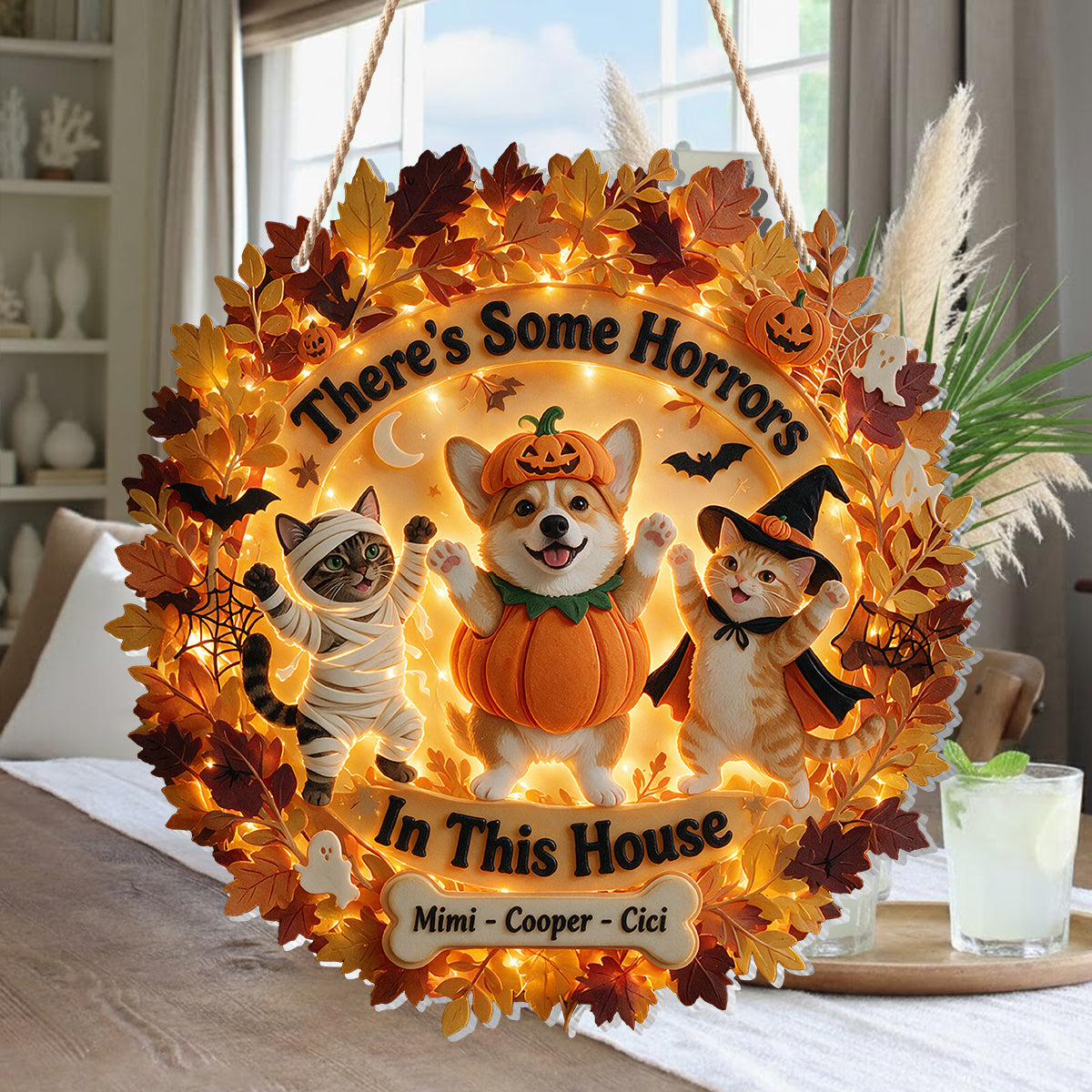 In This House - Personalized Dog LED Light Acrylic Sign