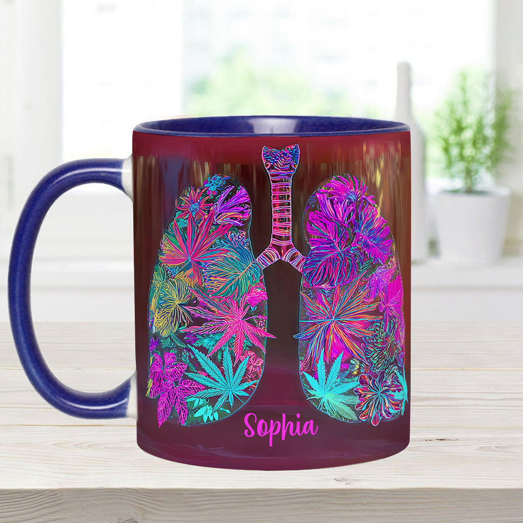 Stoner Chick Lungs - Personalized Weed Accent Mug