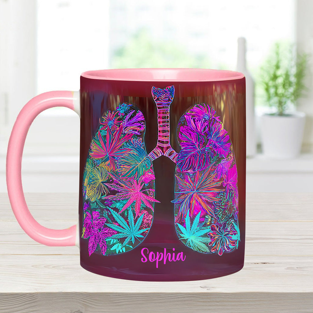 Stoner Chick Lungs - Personalized Weed Accent Mug