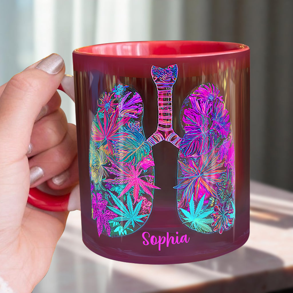 Stoner Chick Lungs - Personalized Weed Accent Mug