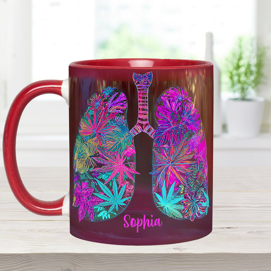 Stoner Chick Lungs - Personalized Weed Accent Mug