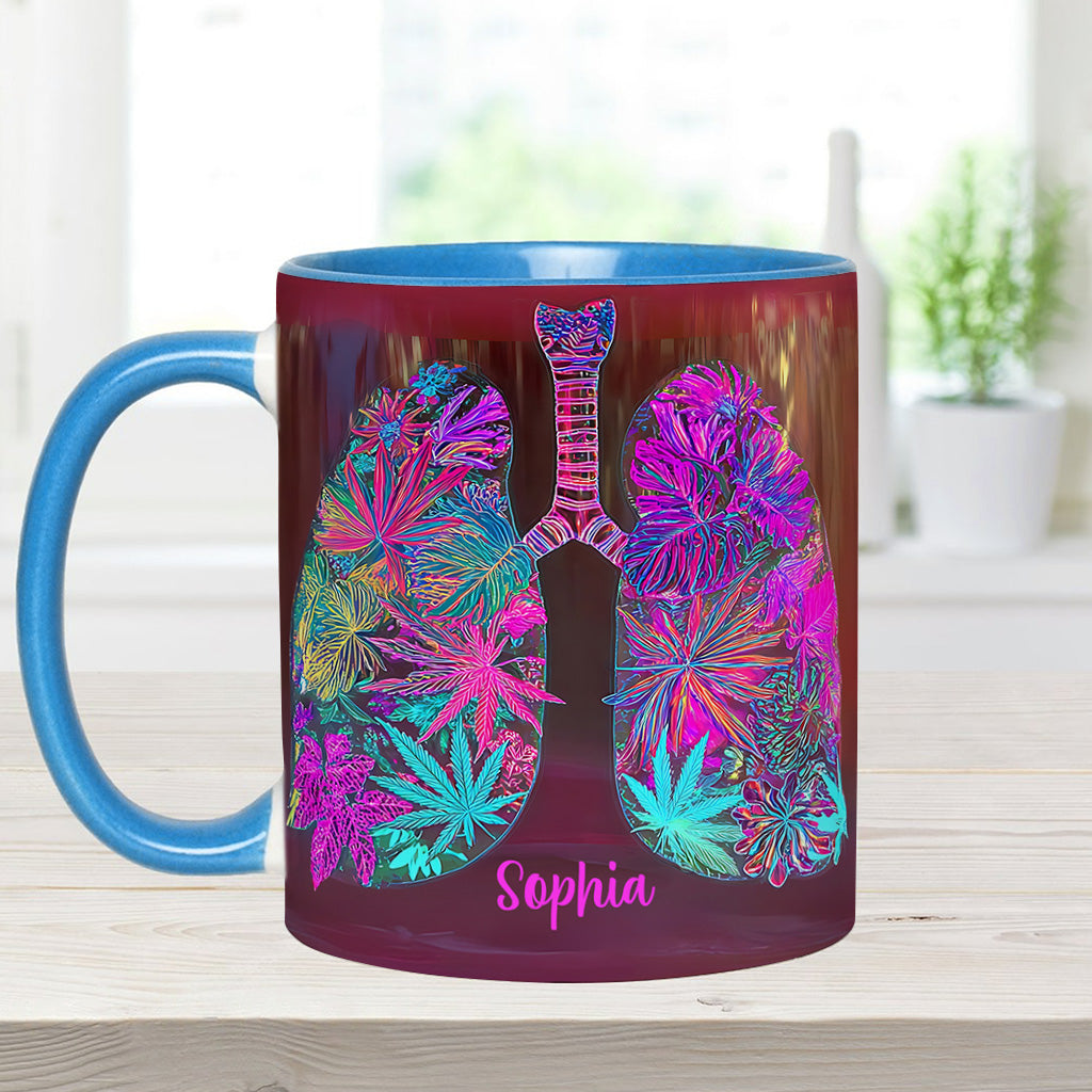 Stoner Chick Lungs - Personalized Weed Accent Mug