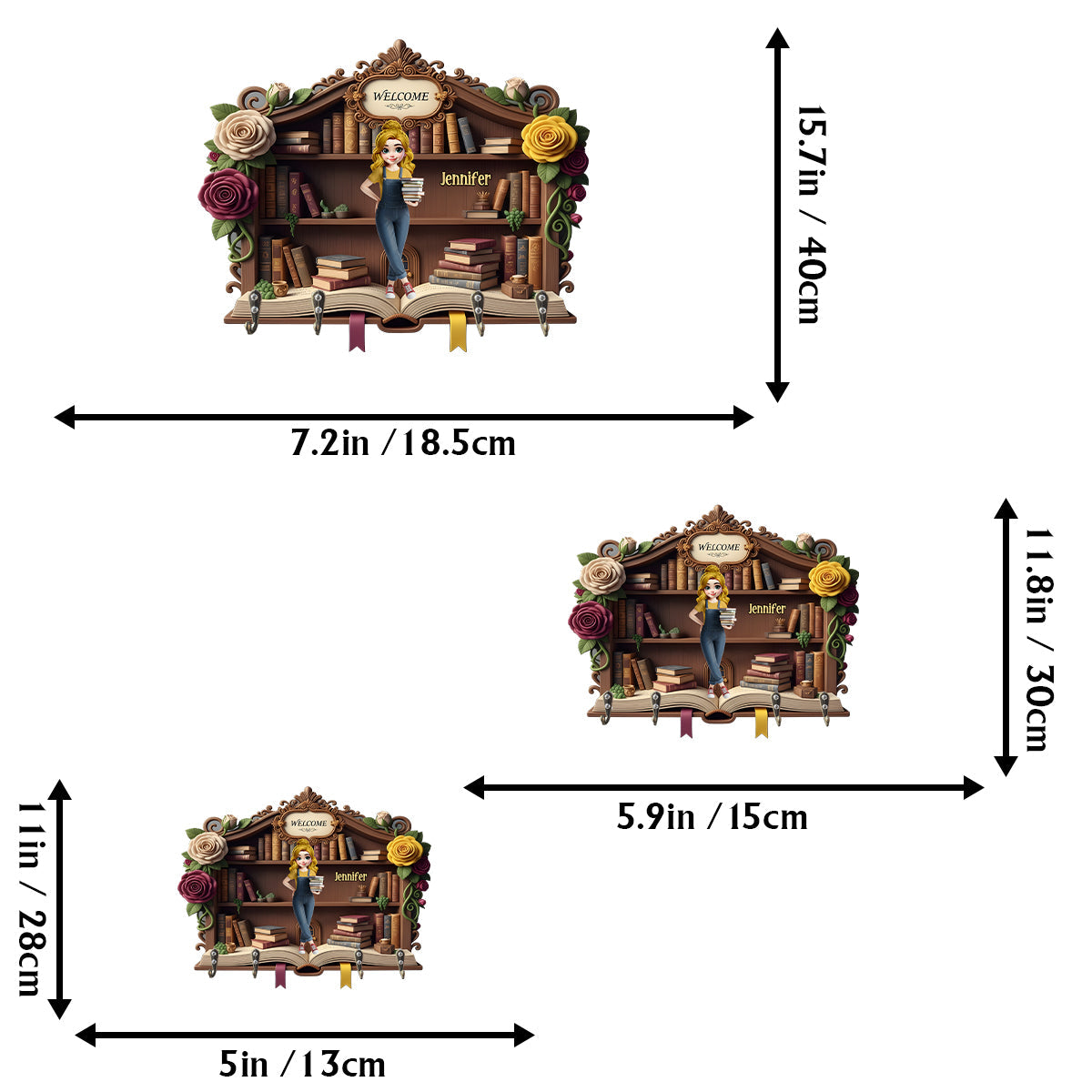 Welcome To My Happy Place - Personalized Book Custom Shaped Key Rack