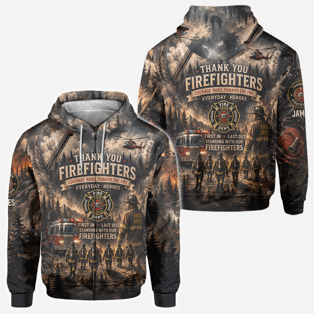 Firefighters Stand with Canada - Personalized Firefighter All Over Shirt