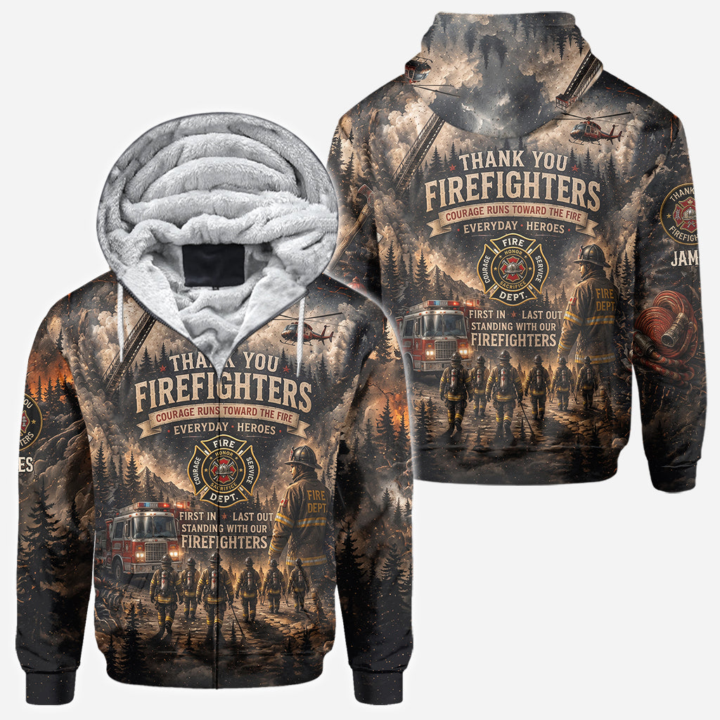 Firefighters Stand with Canada - Personalized Firefighter All Over Shirt