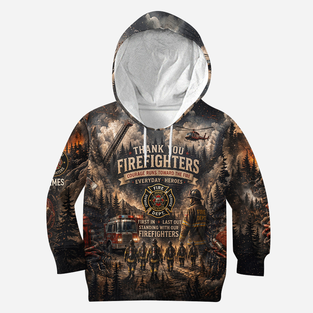 Firefighters Stand with Canada - Personalized Firefighter All Over Shirt