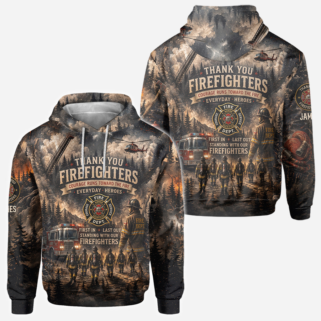 Firefighters Stand with Canada - Personalized Firefighter All Over Shirt