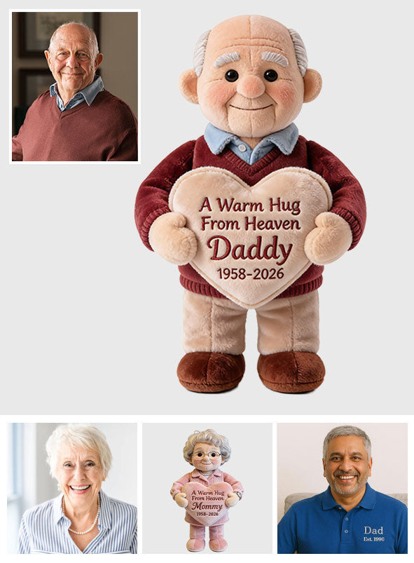 A Warm Hug From Heaven - Personalized Memorial Hot Water Bottle With Cover