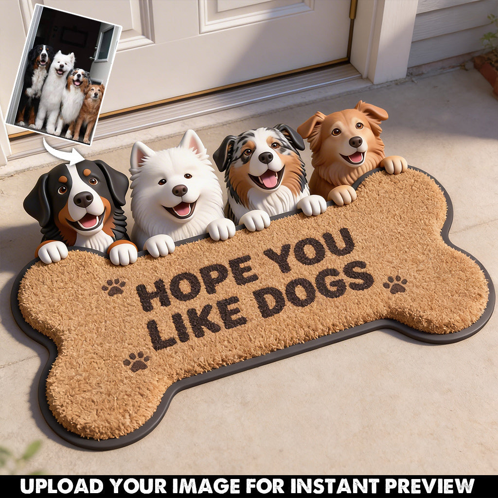 Pet Welcome Doormat, Custom From Any Photo - Personalized Dog Shaped Doormat/ Rug