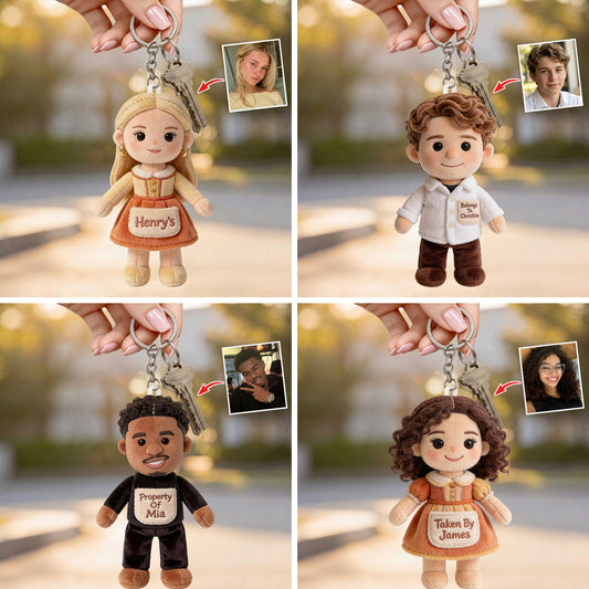 You Belongs To Me - Personalized Couple Plush Keychain