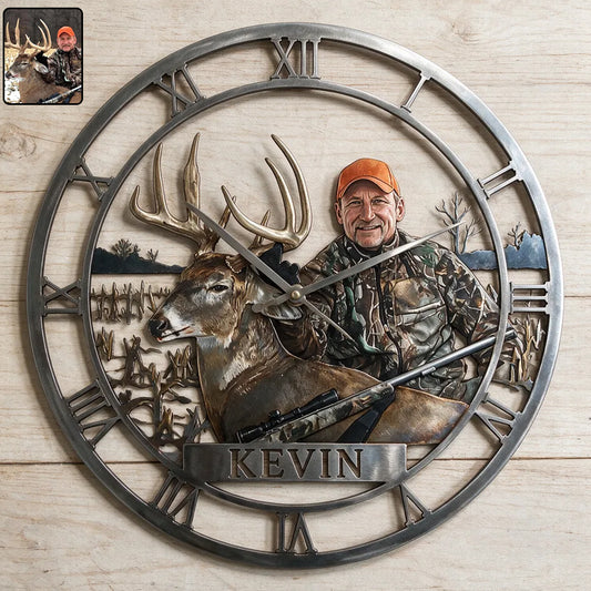 Custom From Any Photo - Personalized Hunting Acrylic Wall Clock