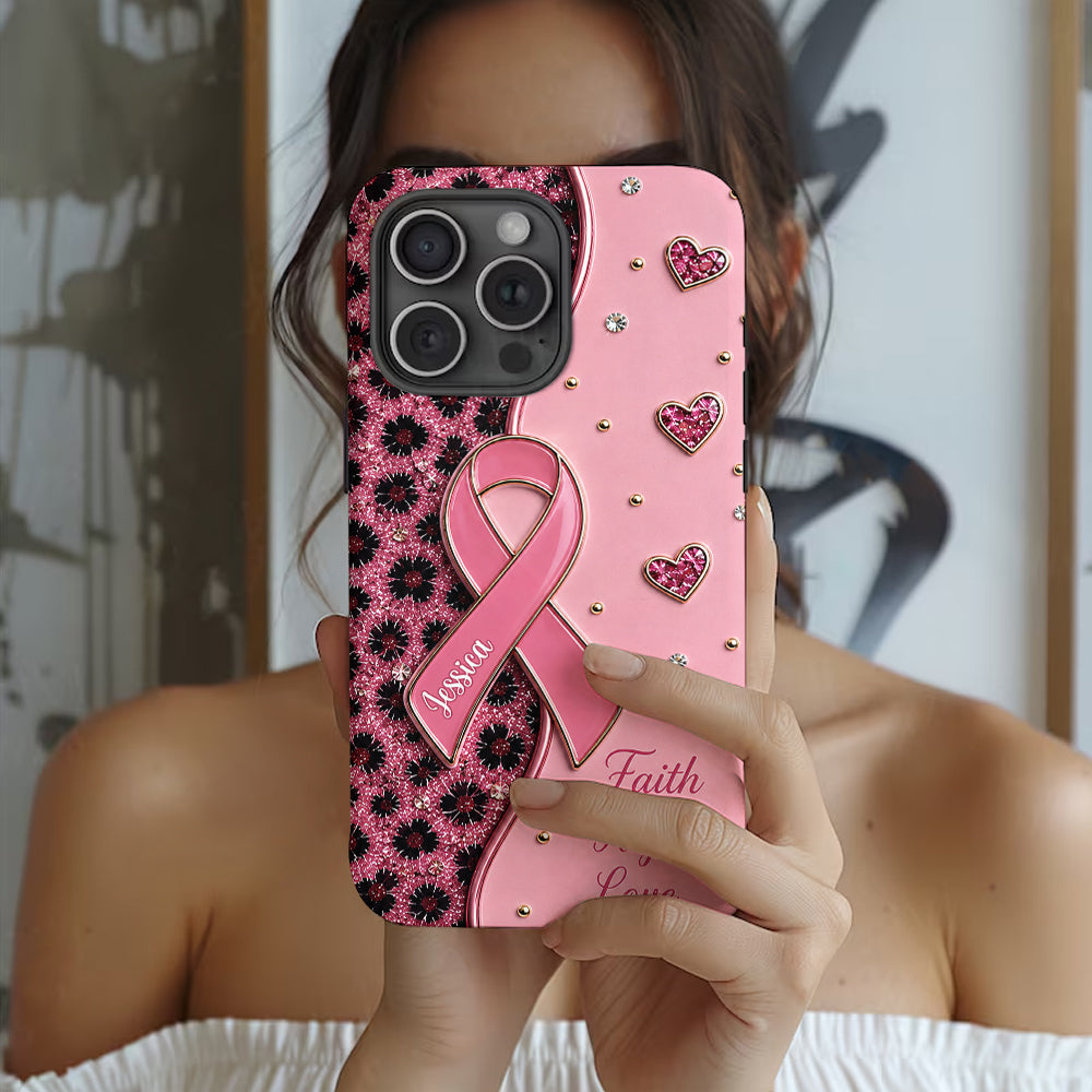 Pink Ribbon - Personalized Breast Cancer Awareness Full Print Phone Case