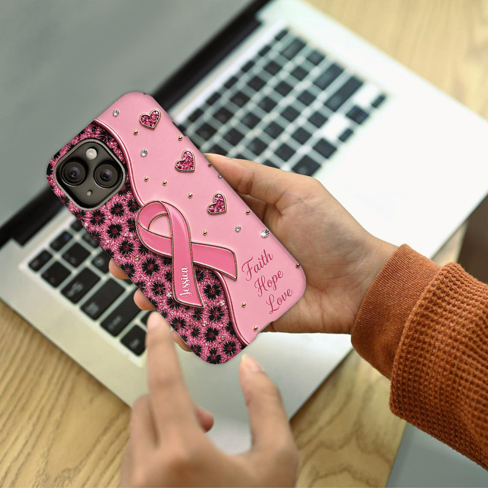 Pink Ribbon - Personalized Breast Cancer Awareness Full Print Phone Case