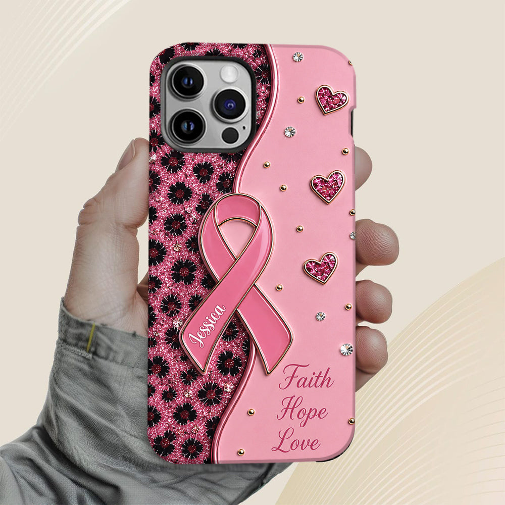 Pink Ribbon - Personalized Breast Cancer Awareness Full Print Phone Case